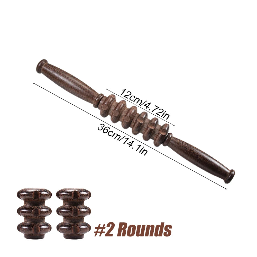 Muscle Roller, Wood Muscle Roller Stick with Trigger Points, Body Muscle Massager Roller for Back Leg, Relieve Muscle Soreness
